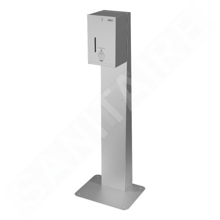 Sanela Distributeurs en inox - Distributeur automatique de désinfectant sur pied, volume 5 l, alimentation par pile, inox mat