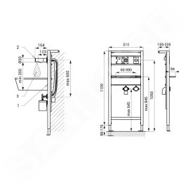 Sanela Distributeurs en inox - Distributeur de savon avec commande électronique et cadre de montage SLR 24,