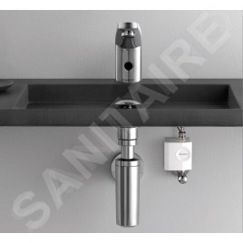 Geberit Public - Robinet de lavabo type 185, sans contact, avec générateur et mélangeur, chrome 116.365.21.1