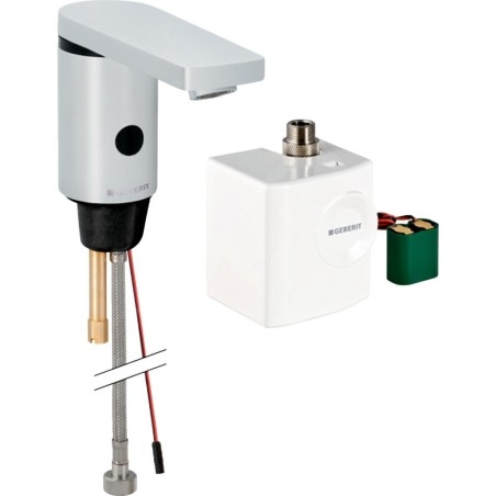 Geberit Public - Robinet de lavabo type 185, sans contact, avec générateur, sans mélangeur, chrome 116.336.21.1