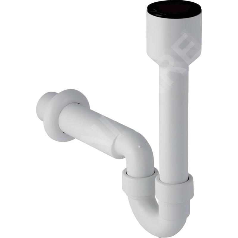 Geberit Accessoires - Siphon en tube pour déversoir mural, sortie horizontale, d 40 mm, blanc alpin 152.607.11.1