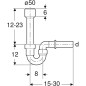 Geberit Accessoires - Siphon en tube pour déversoir mural, sortie horizontale, d 40 mm, blanc alpin 152.607.11.1
