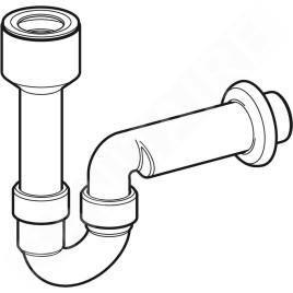 Geberit Accessoires - Siphon en tube pour déversoir mural, sortie horizontale, d 40 mm, blanc alpin 152.607.11.1