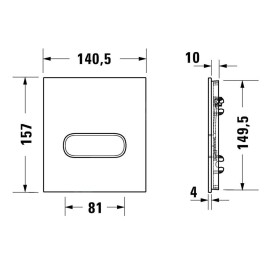 Duravit DuraSystem - Plaque de déclenchement A1 pour urinoir, verre blanc WD5005012000