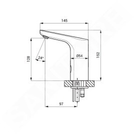 Sanela Robinet infrarouge - Mitigeur électronique de lavabo, alimentation par pile, noir SLU 61VB