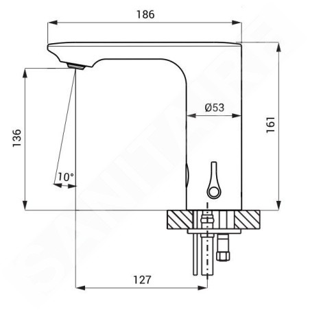 Sanela Robinet infrarouge - Mitigeur électronique de lavabo, alimentation par pile, noir SLU 63VB