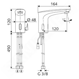 Schell Modus - Mitigeur de lavabo électronique E, HD-M, alimentation par piles, chrome 021740699