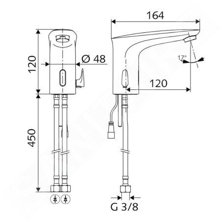 Schell Modus - Mitigeur de lavabo électronique E, HD-M, alimentation enfichable, chrome 021750699