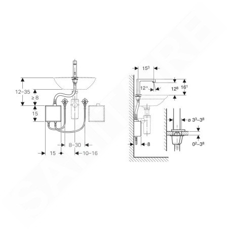 Geberit Brenta - Mitigeur de lavabo thermostatique électronique, alimentation secteur, chrome 116.177.21.1