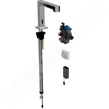 Geberit Brenta - Mitigeur de lavabo thermostatique électronique, alimentation depuis pile, chrome 116.198.21.1