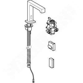 Geberit Brenta - Mitigeur de lavabo thermostatique électronique, alimentation depuis pile, chrome 116.198.21.1