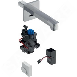 Geberit Brenta - Mitigeur de lavabo thermostatique électronique encastré, longueur 220 mm, alimentation secteur, chrome