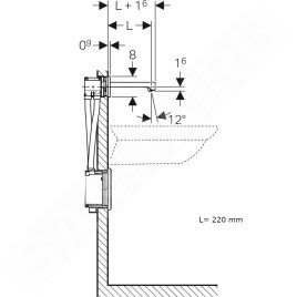 Geberit Brenta - Mitigeur de lavabo thermostatique électronique encastré, longueur 220 mm, alimentation secteur, chrome