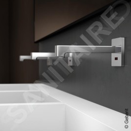 Geberit Brenta - Mitigeur de lavabo thermostatique électronique encastré, longueur 220 mm, alimentation secteur, chrome