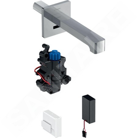 Geberit Brenta - Mitigeur de lavabo thermostatique électronique encastré, longueur 220 mm, alimentation depuis pile, chrome