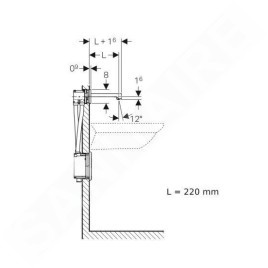 Geberit Brenta - Mitigeur de lavabo thermostatique électronique encastré, longueur 220 mm, alimentation depuis pile, chrome