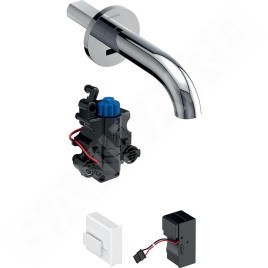 Geberit Piave - Mitigeur de lavabo thermostatique électronique encastré, longueur 220 mm, alimentation secteur, chrome