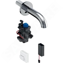 Geberit Piave - Mitigeur de lavabo thermostatique électronique encastré, longueur 170 mm, alimentation depuis pile, chrome