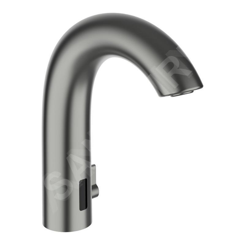 Laufen Curvetronic - Mitigeur de lavabo électronique, avec mélangeur, alimentation par batterie, inox brossé HF707153423060