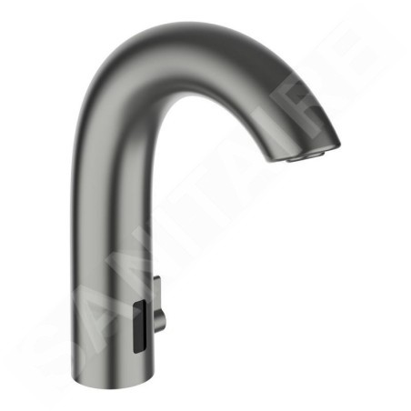 Laufen Curvetronic - Mitigeur de lavabo électronique, avec mélangeur, alimentation par batterie, inox brossé HF707153423060