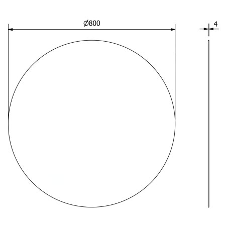 Aqualine Miroirs - Miroir, diamètre 800 mm, sans charnière 22446