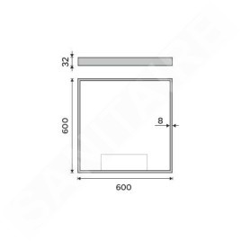 Nimco Miroirs - Miroir avec éclairage LED, 600x600 mm, aluminium ZP 13066