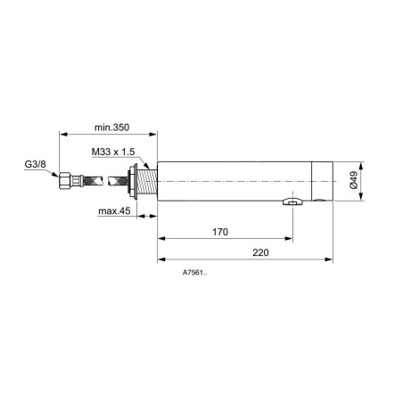 Ideal Standard SensorFlow - Mitigeur de lavabo à capteur sans mélangeur, alimentation depuis pile, chrome A7561AA