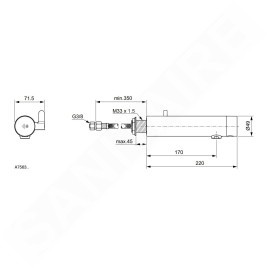 Ideal Standard SensorFlow - Mitigeur de lavabo à capteur avec mélangeur, alimentation depuis pile, noir satiné A7563XG