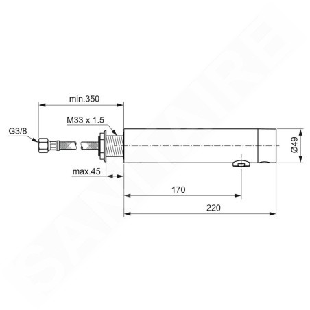 Ideal Standard SensorFlow - Mitigeur de lavabo à capteur sans mélangeur, alimentation depuis pile, onyx noir A7561B3