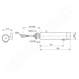 Ideal Standard SensorFlow - Mitigeur de lavabo à capteur avec mélangeur, alimentation depuis pile, onyx noir A7563B3