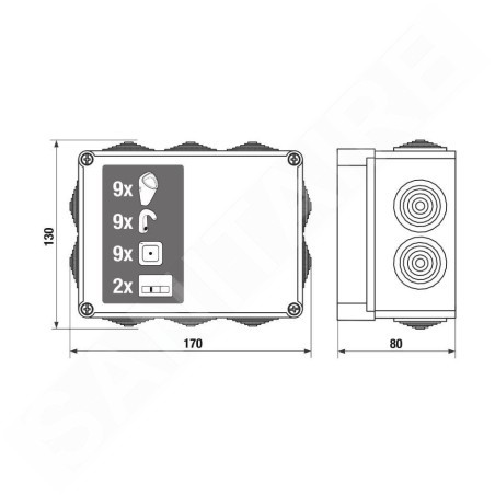 Jika Sensor - Alimentation 230V AC/24V DC, 9 vannes H8950720000001