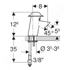 Geberit Bambini - Robinet de lavabo électronique, pour enfants, à piles, chrome brillant 116.208.21.1