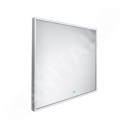 Nimco Miroirs - Miroir avec éclairage LED, 700x700 mm, capteur tactile, aluminium ZP 13077V