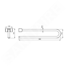 Sanela Poignées - Poignée, longueur 80 cm, rabattable, blanc SLZM 16W