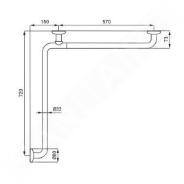 Sanela Poignées - Poignée 76 x 76 cm, d’angle, inox mat SLZM 17X