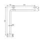 Sanela Poignées - Poignée 76 x 76 cm, d’angle, inox mat SLZM 17X