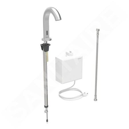 Geberit Piave - Commande électronique de chasse d'eau, alimentation secteur, easy to clean, inox brossé 116.161.SN.1