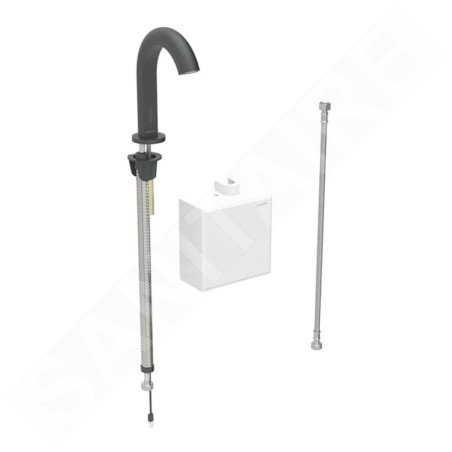 Geberit Piave - Commande électronique de chasse d'eau, alimentation par pile, easy to clean, noir mat 116.163.14.1