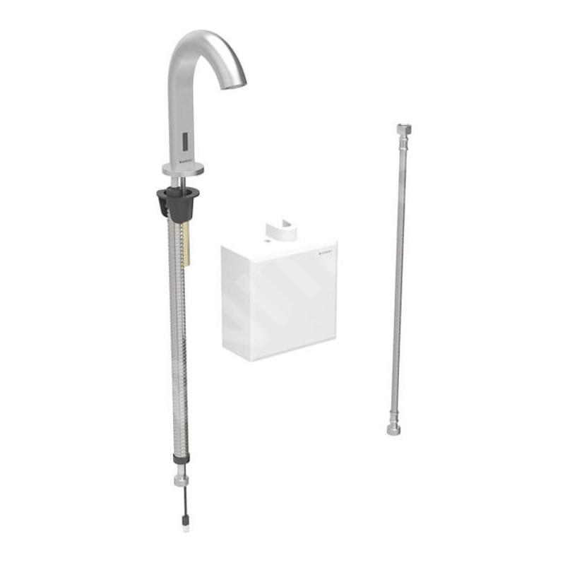 Geberit Piave - Commande électronique de chasse d'eau, alimentation par pile, easy to clean, inox brossé 116.163.SN.1
