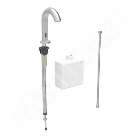 Geberit Piave - Commande électronique de chasse d'eau, alimentation par pile, easy to clean, inox brossé 116.163.SN.1