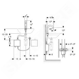 Geberit Piave - Commande électronique de chasse d'eau, alimentation par pile, easy to clean, inox brossé 116.163.SN.1