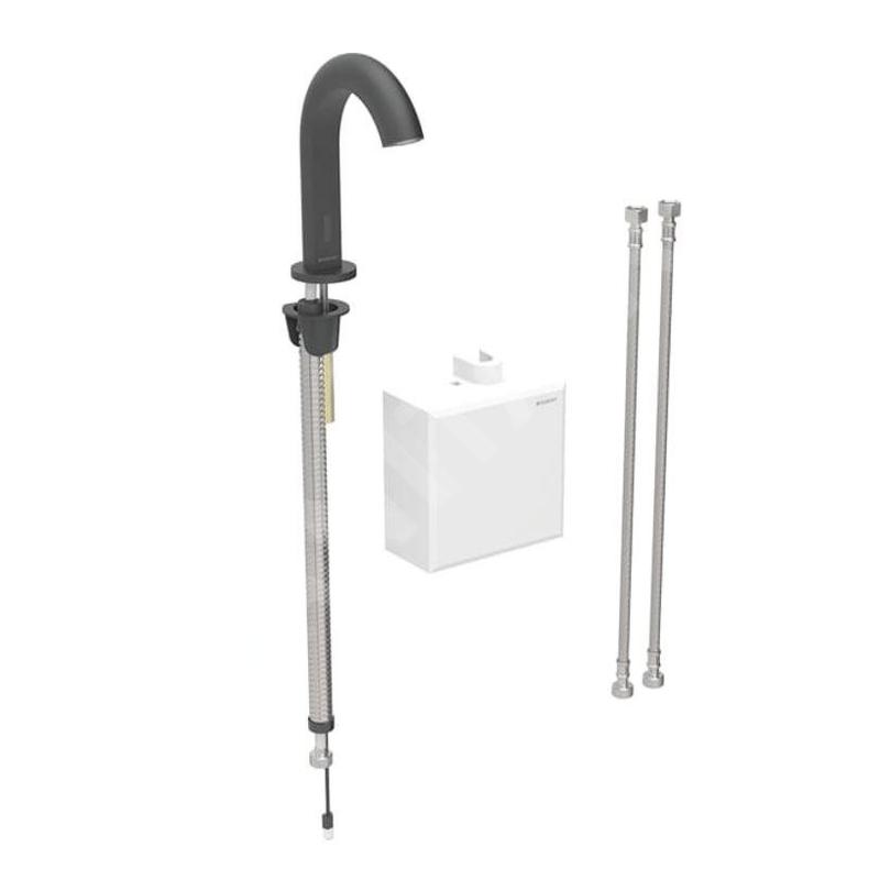 Geberit Piave - Mitigeur électronique de lavabo, alimentation par pile, easy to clean, noir mat 116.164.14.1