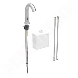 Geberit Piave - Mitigeur électronique de lavabo, alimentation par pile, easy to clean, inox brossé 116.164.SN.1