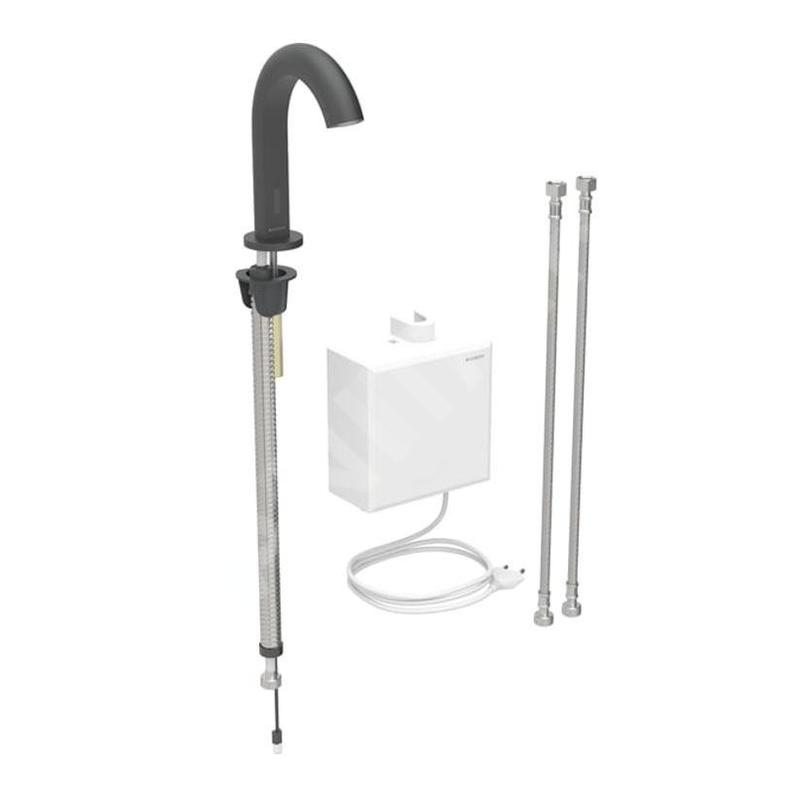 Geberit Piave - Mitigeur de lavabo thermostatique électronique, alimentation secteur, easy to clean, noir mat 116.167.14.1