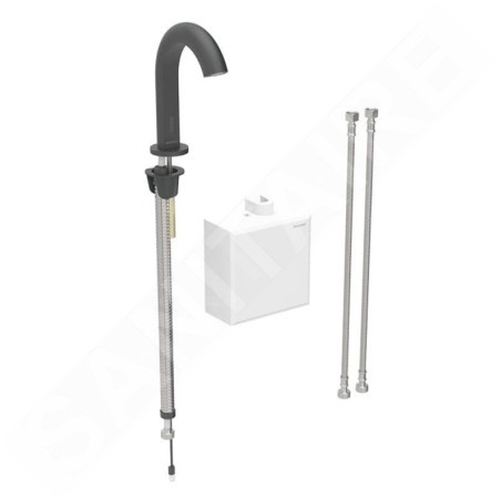 Geberit Piave - Mitigeur de lavabo thermostatique électronique, alimentation par piles, easy to clean, noir mat 116.168.14.1