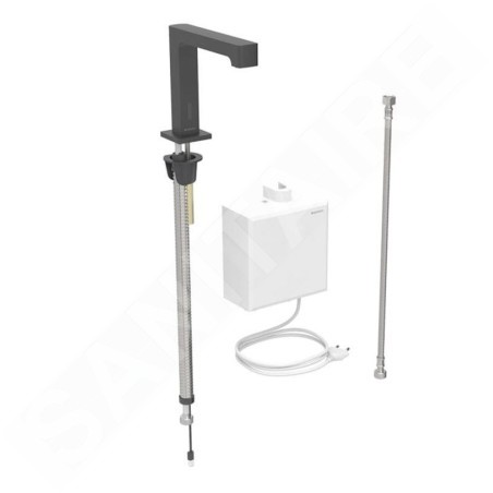 Geberit Brenta - Vanne électronique de lavabo, alimentation  secteur, easy to clean,noir mat 116.171.14.1