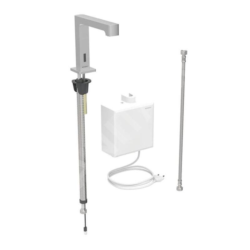 Geberit Brenta - Commande électronique de chasse d'eau, alimentation secteur, easy to clean, inox brossé 116.171.SN.1