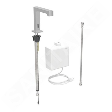 Geberit Brenta - Commande électronique de chasse d'eau, alimentation secteur, easy to clean, inox brossé 116.171.SN.1