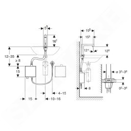 Geberit Brenta - Commande électronique de chasse d'eau, alimentation secteur, easy to clean, inox brossé 116.171.SN.1