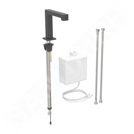 Geberit Brenta - Mitigeur électronique de lavabo, alimentation  secteur, easy to clean,noir mat 116.172.14.1